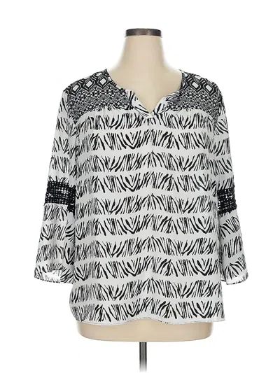 Pre-owned Cato 3/4 Sleeve Blouse In Silver