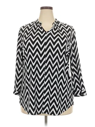 Pre-owned Cato 3/4 Sleeve Blouse In Silver