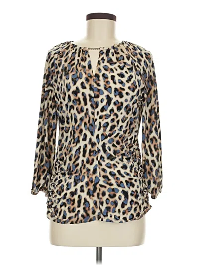 Pre-owned Cato 3/4 Sleeve Blouse In Tan