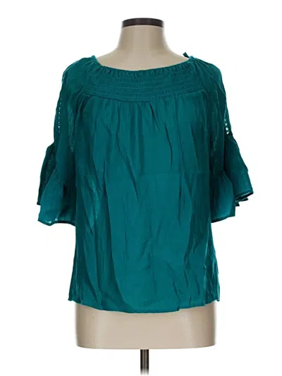 Pre-owned Cato 3/4 Sleeve Blouse In Teal