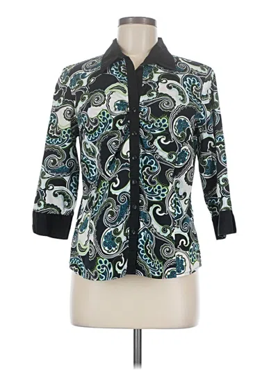 Pre-owned Cato 3/4 Sleeve Blouse In Teal