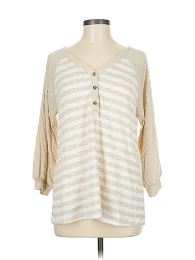 Pre-owned Cato 3/4 Sleeve Blouse In White