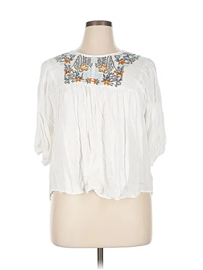 Pre-owned Cato 3/4 Sleeve Blouse In White