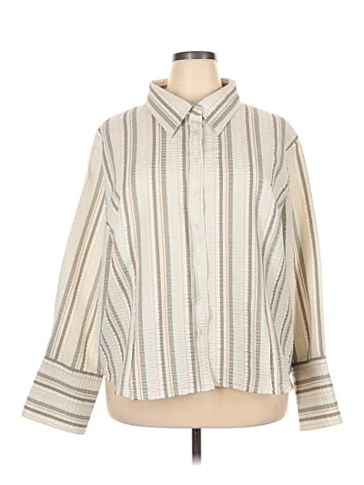 Pre-owned Cato 3/4 Sleeve Blouse In White