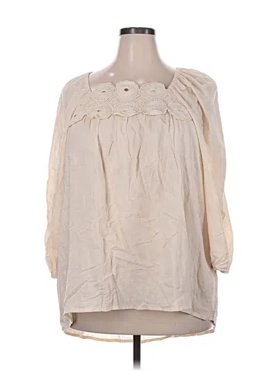 Pre-owned Cato 3/4 Sleeve Blouse In White