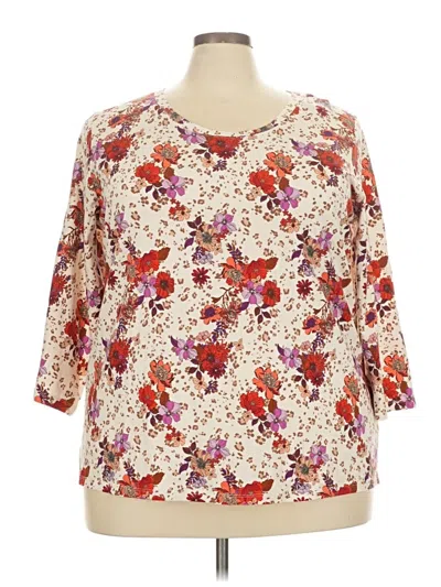 Pre-owned Cato 3/4 Sleeve Blouse In White