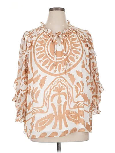 Pre-owned Cato 3/4 Sleeve Blouse In White
