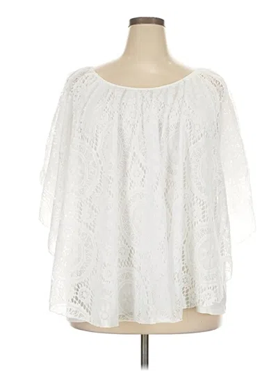 Pre-owned Cato 3/4 Sleeve Blouse In White