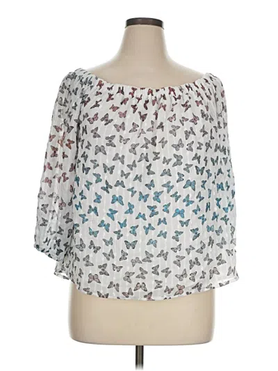 Pre-owned Cato 3/4 Sleeve Blouse In White