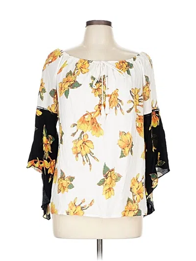 Pre-owned Cato 3/4 Sleeve Blouse In Yellow