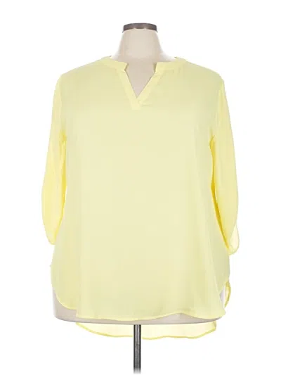 Pre-owned Cato 3/4 Sleeve Blouse In Yellow