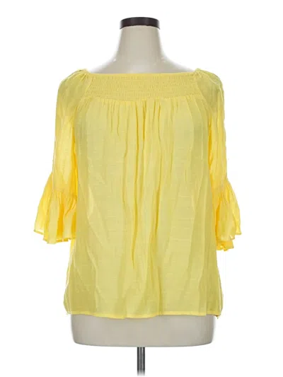 Pre-owned Cato 3/4 Sleeve Blouse In Yellow