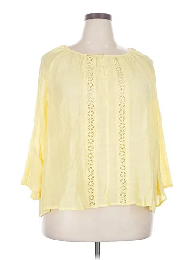 Pre-owned Cato 3/4 Sleeve Blouse In Yellow