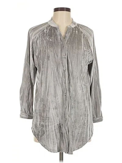 Pre-owned Cato 3/4 Sleeve Button Down Shirt In Gray