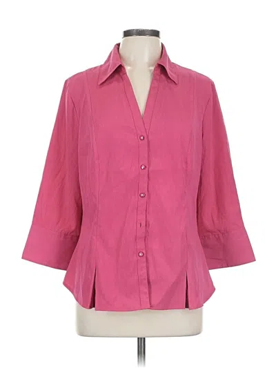 Pre-owned Cato 3/4 Sleeve Button Down Shirt In Pink