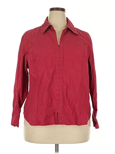 Pre-owned Cato 3/4 Sleeve Button Down Shirt In Red