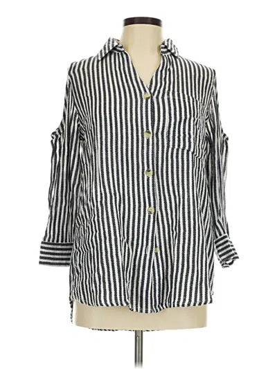 Pre-owned Cato 3/4 Sleeve Button Down Shirt In Silver