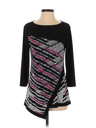 Pre-owned Cato 3/4 Sleeve Top Black Boatneck Tops