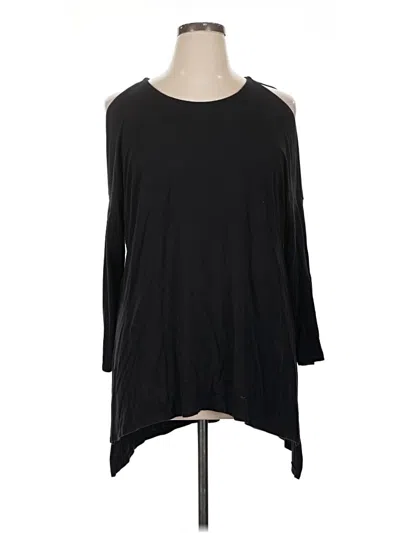 Pre-owned Cato 3/4 Sleeve Top Black Cold Shoulder Neckline Tops