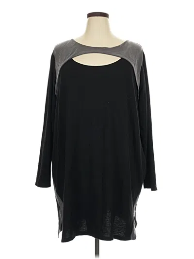 Pre-owned Cato 3/4 Sleeve Top Black Keyhole Neckline Tops