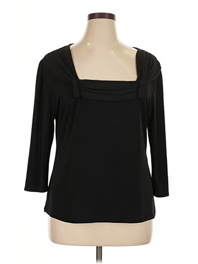 Pre-owned Cato 3/4 Sleeve Top Black Square Neckline Tops