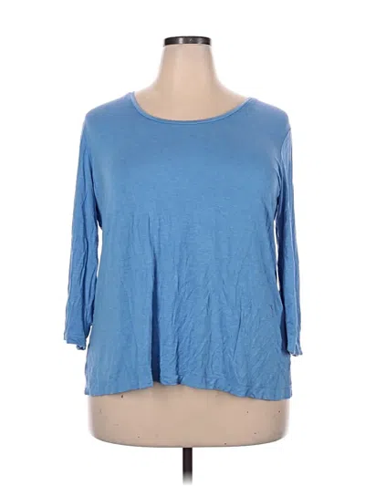 Pre-owned Cato 3/4 Sleeve Top Blue Boatneck Tops