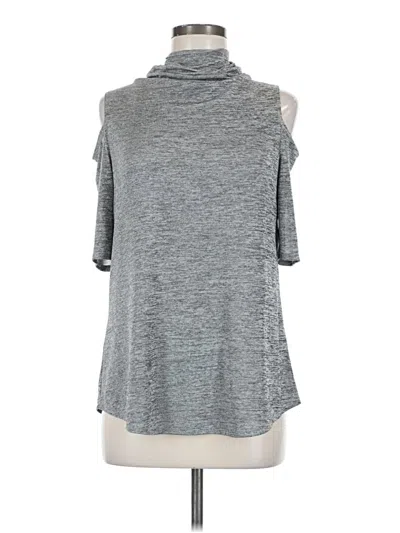 Pre-owned Cato 3/4 Sleeve Top Gray Cold Shoulder Neckline Tops