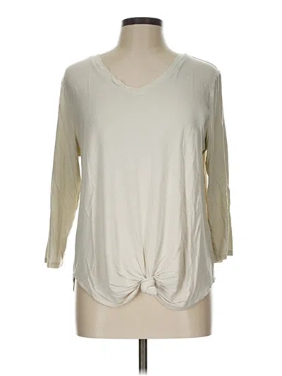 Pre-owned Cato 3/4 Sleeve Top Ivory V-neck Tops