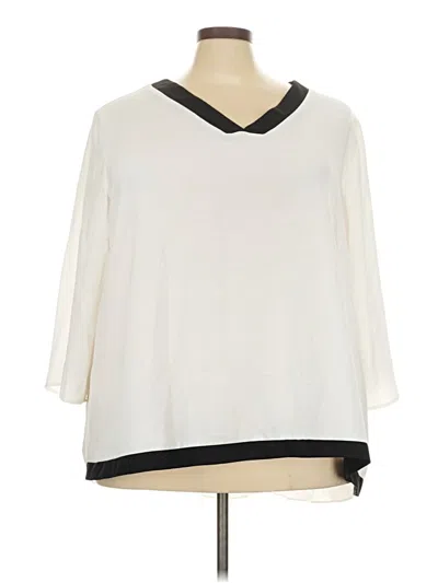 Pre-owned Cato 3/4 Sleeve Top Ivory V-neck Tops
