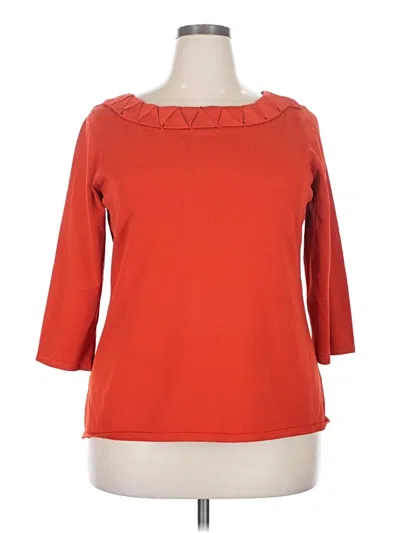 Pre-owned Cato 3/4 Sleeve Top Orange Boatneck Tops