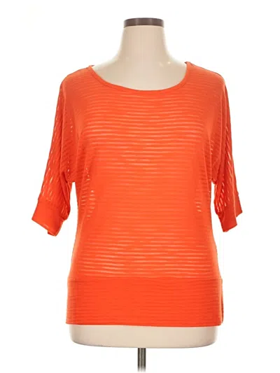 Pre-owned Cato 3/4 Sleeve Top Orange Boatneck Tops