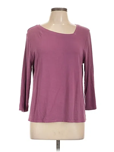 Pre-owned Cato 3/4 Sleeve Top Purple Scoop Neck Tops