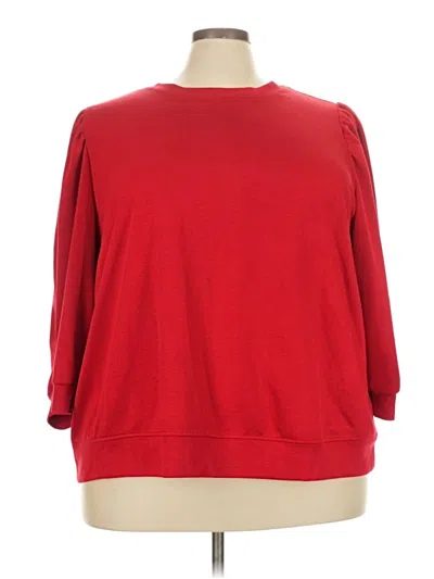 Pre-owned Cato 3/4 Sleeve Top Red Boatneck Tops