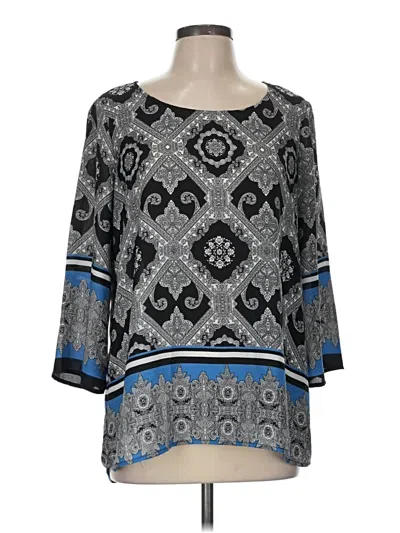 Pre-owned Cato 3/4 Sleeve Top Silver Boatneck Tops