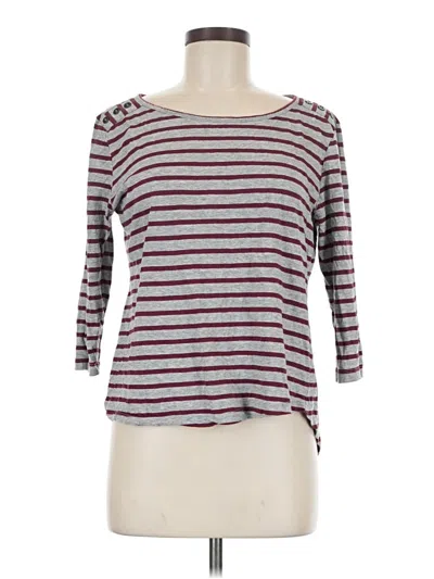 Pre-owned Cato 3/4 Sleeve T-shirt In Burgundy