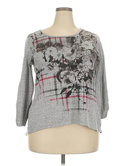 Pre-owned Cato 3/4 Sleeve T-shirt In Gray