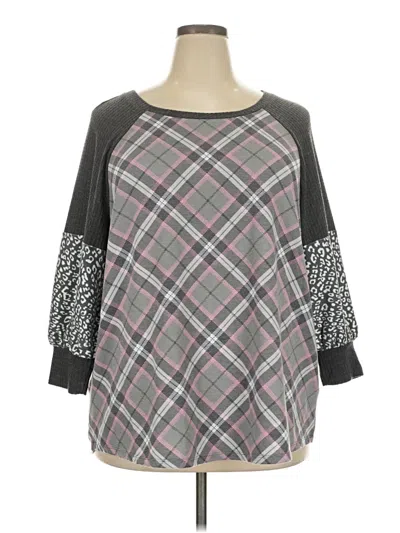 Pre-owned Cato 3/4 Sleeve T-shirt In Gray