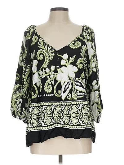 Pre-owned Cato 3/4 Sleeve T-shirt In Green