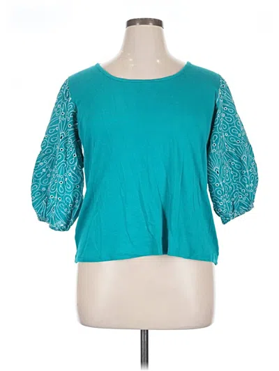 Pre-owned Cato 3/4 Sleeve T-shirt In Teal