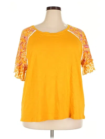 Pre-owned Cato 3/4 Sleeve T-shirt In Yellow