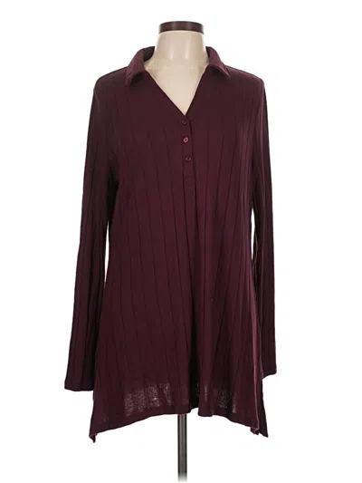 Pre-owned Cato Cardigan Sweater In Burgundy