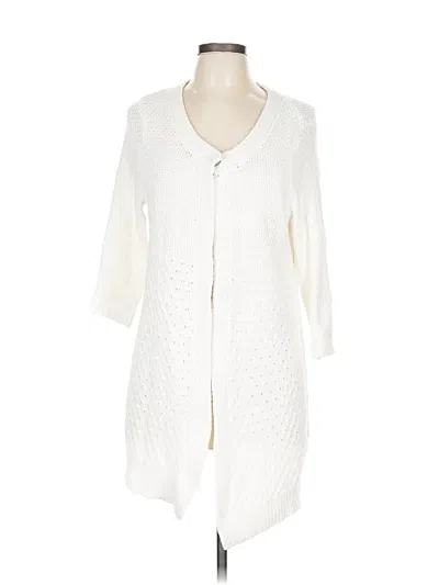 Pre-owned Cato Cardigan Sweater In White