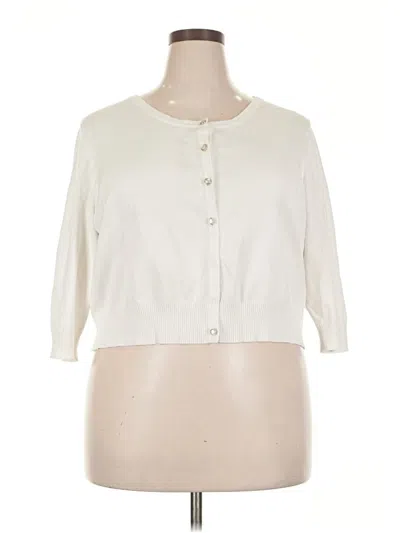 Pre-owned Cato Cardigan Sweater In White