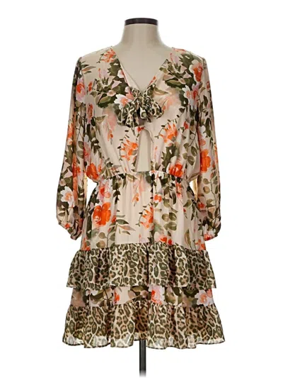 Pre-owned Cato Casual Dress In Tan