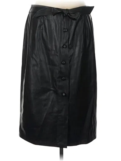Pre-owned Cato Faux Leather Skirt In Black