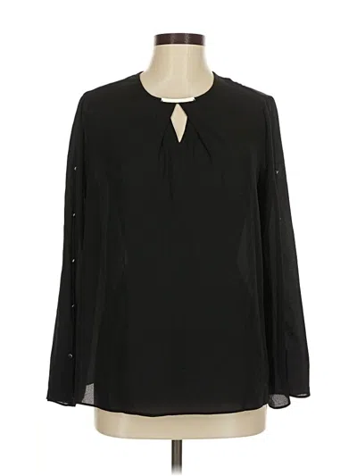 Pre-owned Cato Long Sleeve Blouse In Black