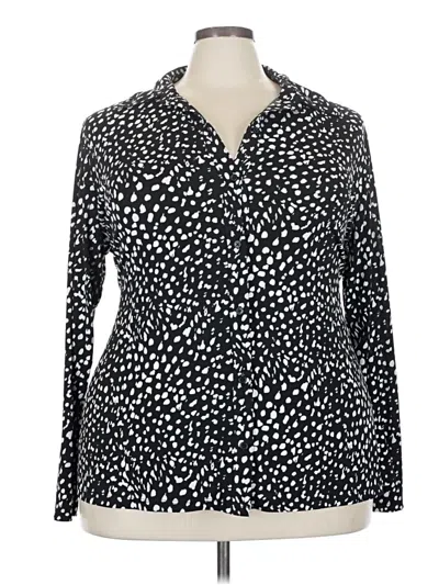 Pre-owned Cato Long Sleeve Blouse In Black