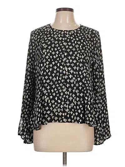 Pre-owned Cato Long Sleeve Blouse In Black