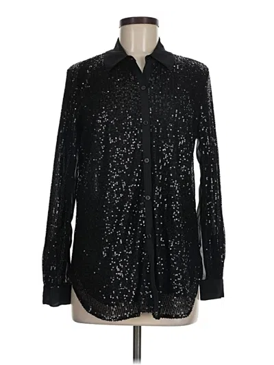 Pre-owned Cato Long Sleeve Blouse In Black