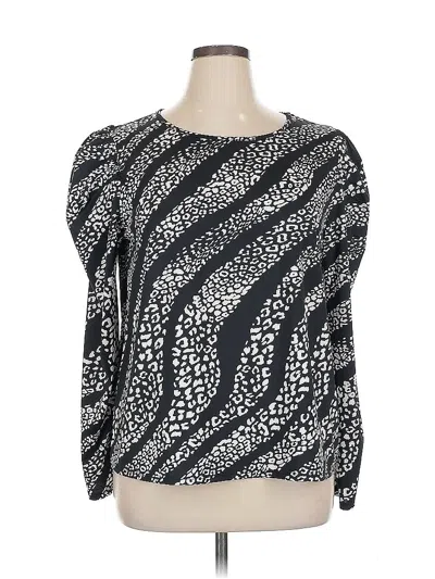 Pre-owned Cato Long Sleeve Blouse In Black